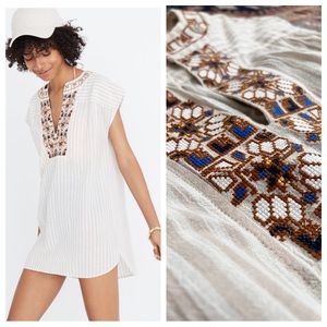 Madewell cotton tunic embroidered sleeveless stripe lightweight XS